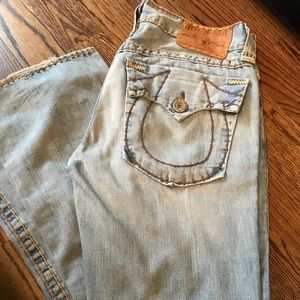 Light wash Billy Super T True Religion mens jeans